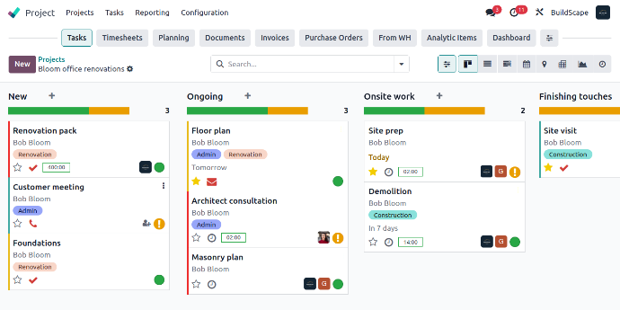 Gestion de projet Odoo